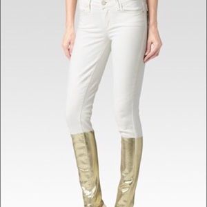 Paige white & gold jeans NWT