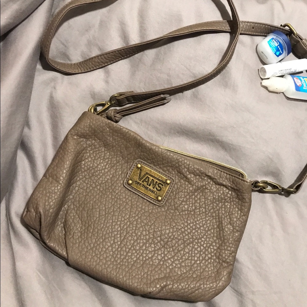 Tan vans cross body purse