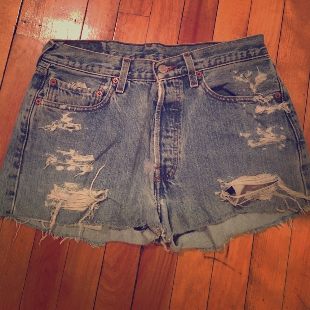 Custom Distressed Vintage Levi's Cutoffs