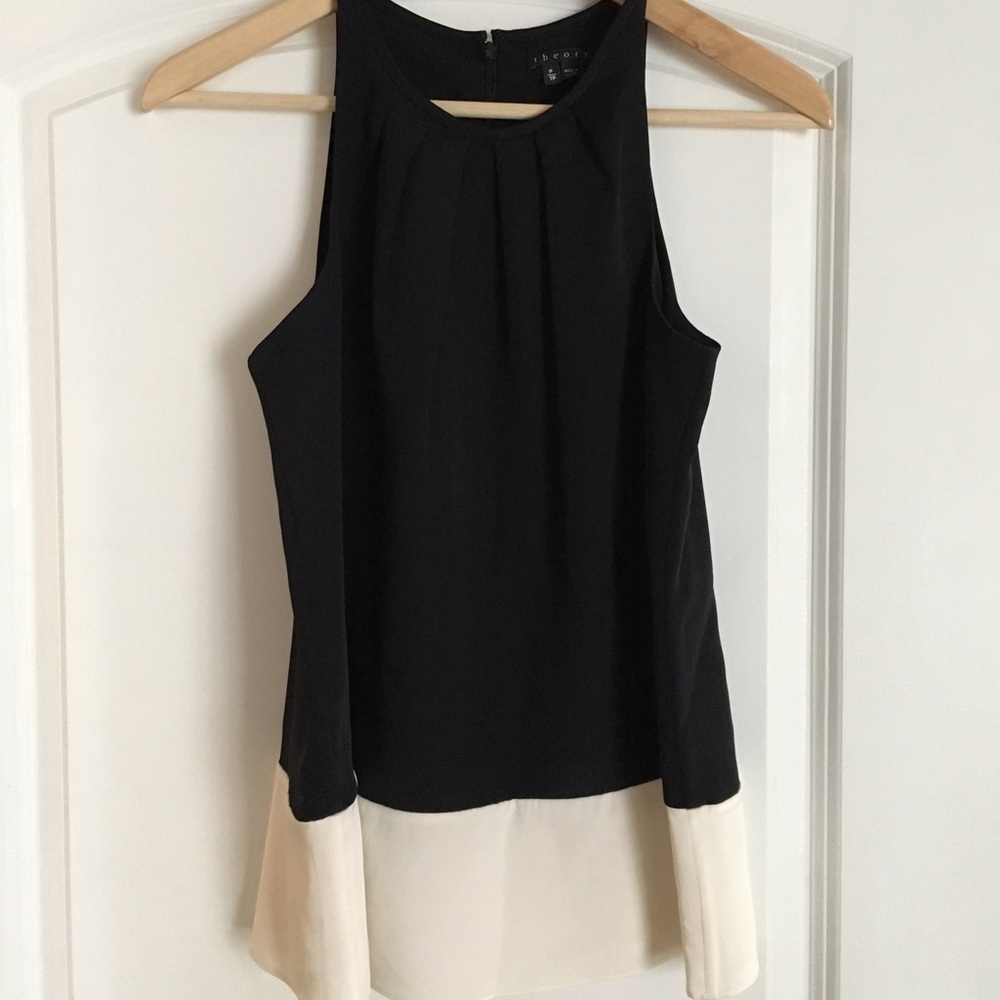 Theory Pleated Colorblock Tank