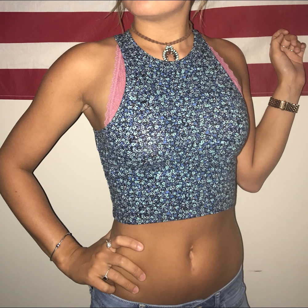 🚫SOLD🚫 blue Floral Crop Top