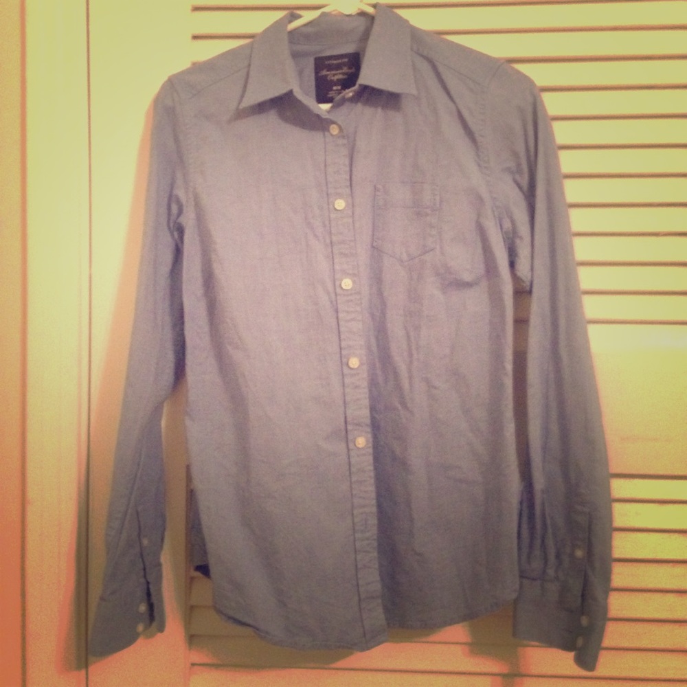 Blue button up shirt