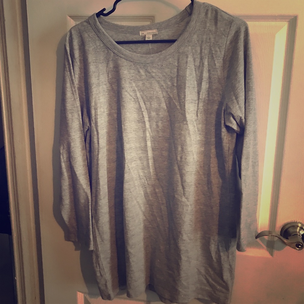 NWOT: Gap Large Grey Silver Striped Shirt