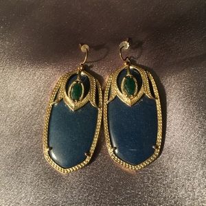 Navy Blue Dangle Earrings