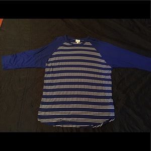 Lularoe Blue and White striped 2x Randy