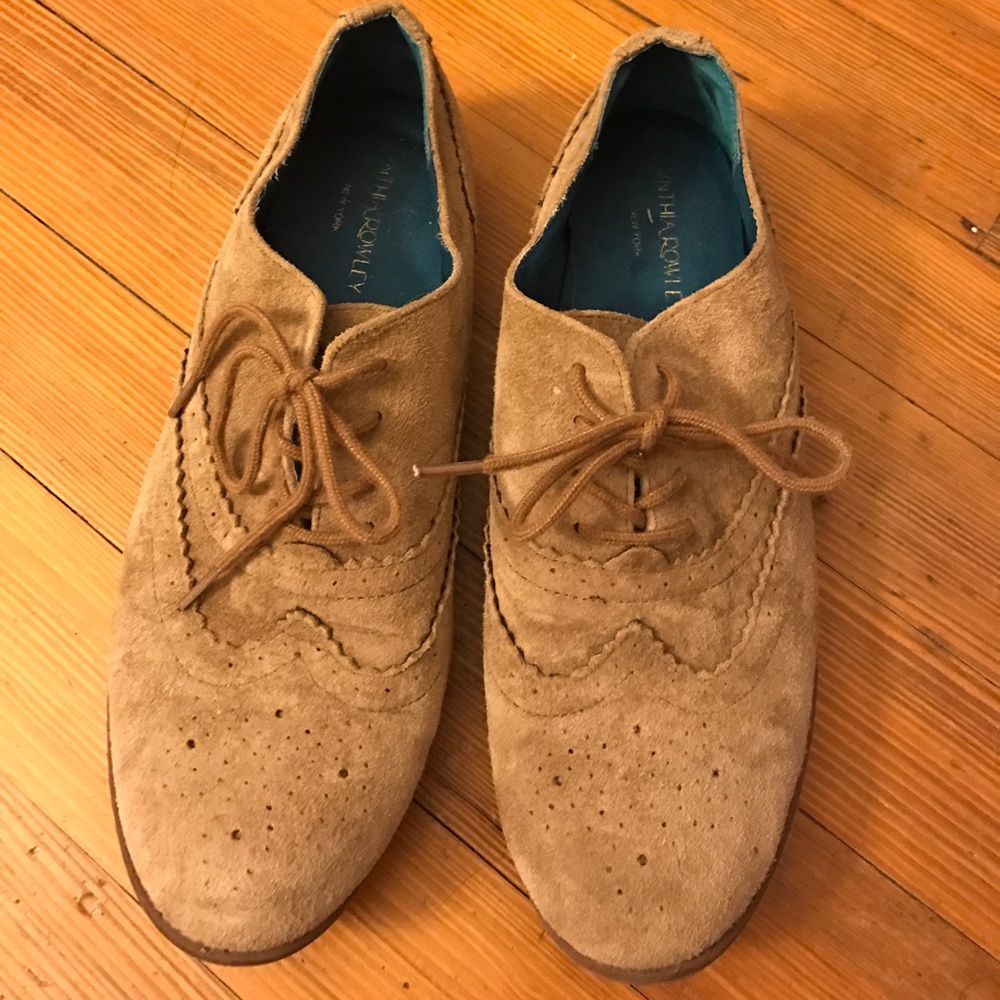 Light brown suede oxfords