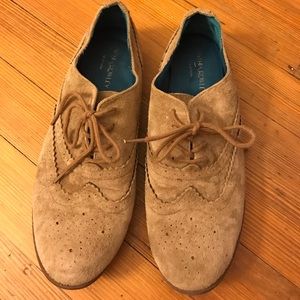 Light brown suede oxfords