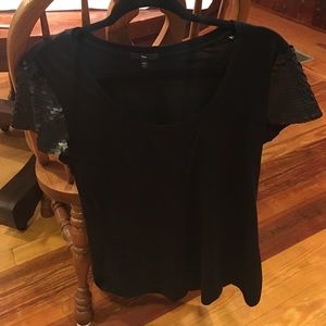 NWOT Gap shirt with sequin sleeves. Size large
