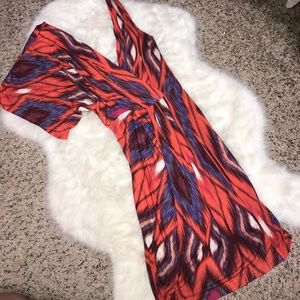Bebe Aztec One Shoulder Dress