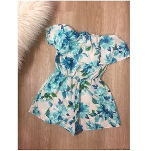 Blue floral romper!