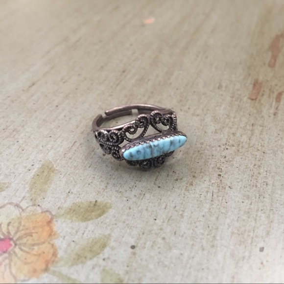 Jewelry - 🌻 Vintage Turquoise Filigree Ring Boho