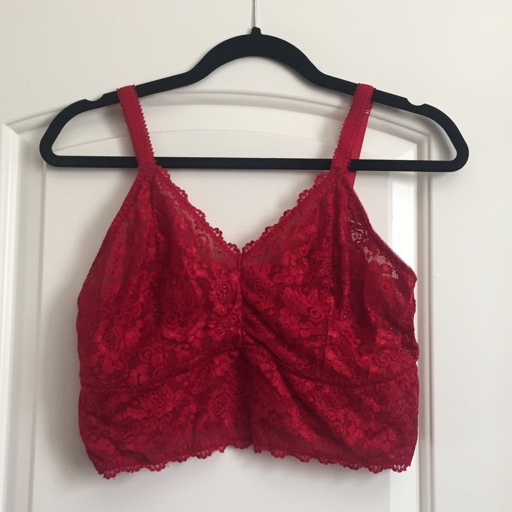 Torrid Red Crop Lace Bralette