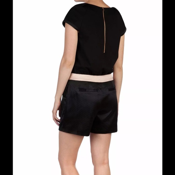 TED BAKER SIRIA BOW PLAYSUIT ROMPER BLACK TAN - Picture 2 of 5