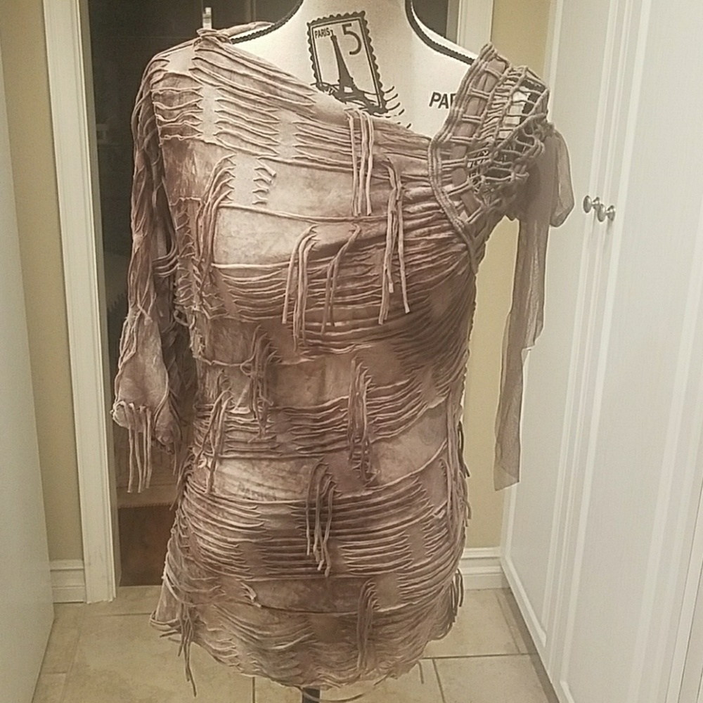 Satrinsha "Grunge" Fringe Top Small $275 NWT