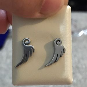 Stainless Steel Silver AngelWing earstuds