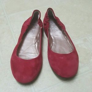 BCBG red suede ballet flats.size 8.5 B