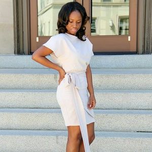 PRELOVED grey dress with Obi belt