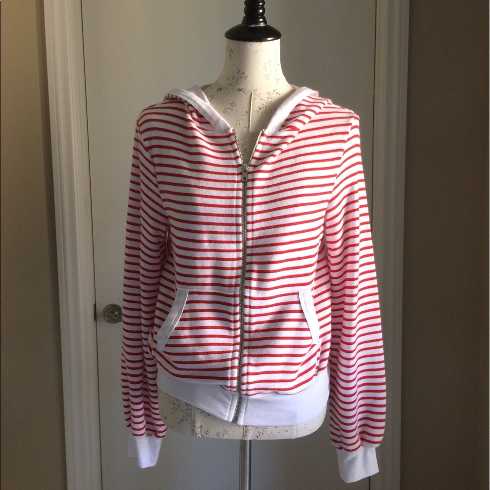New Malibu Red Striped Hoodie