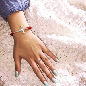 Rhinestone Cross Bracelet