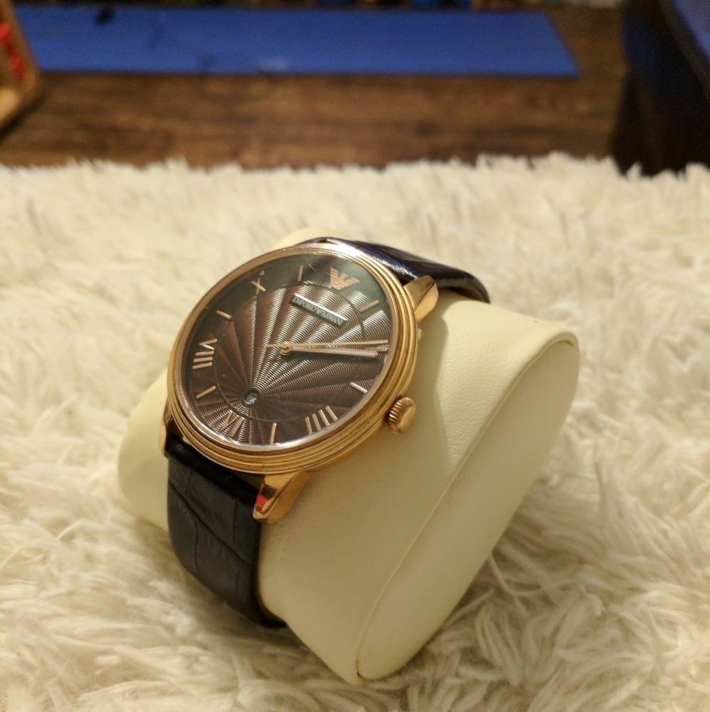 Armani Watch Leather and Gold