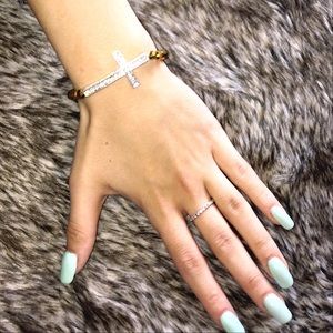 Rhinestone Cross Bracelet