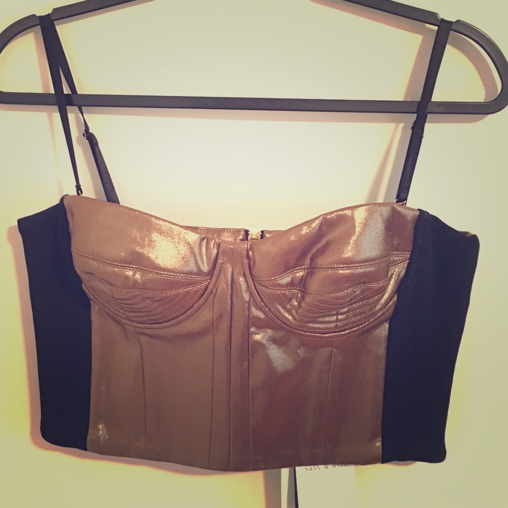 Gold crop corset by Sass and Bide! NWTs Size 8.