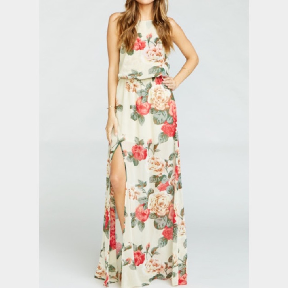 Show me your mumu heather halter dress lady rose M