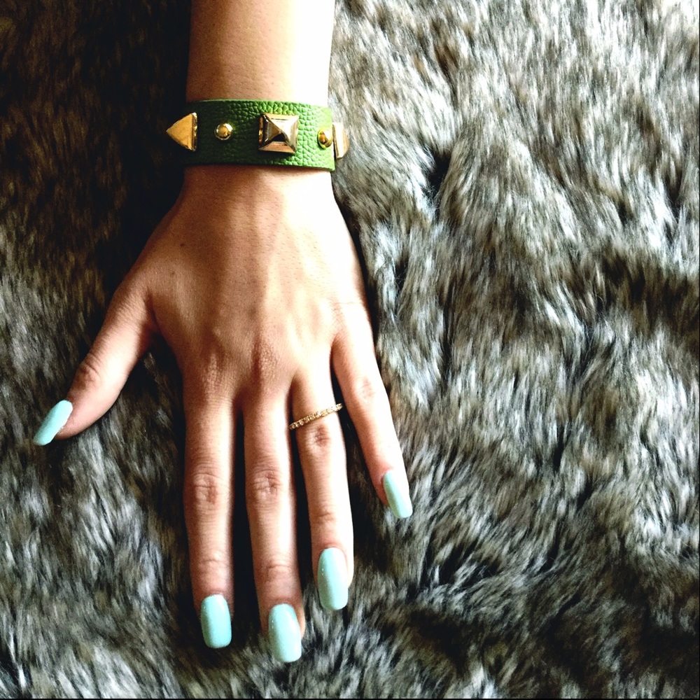Faux Leather Studded Bracelet