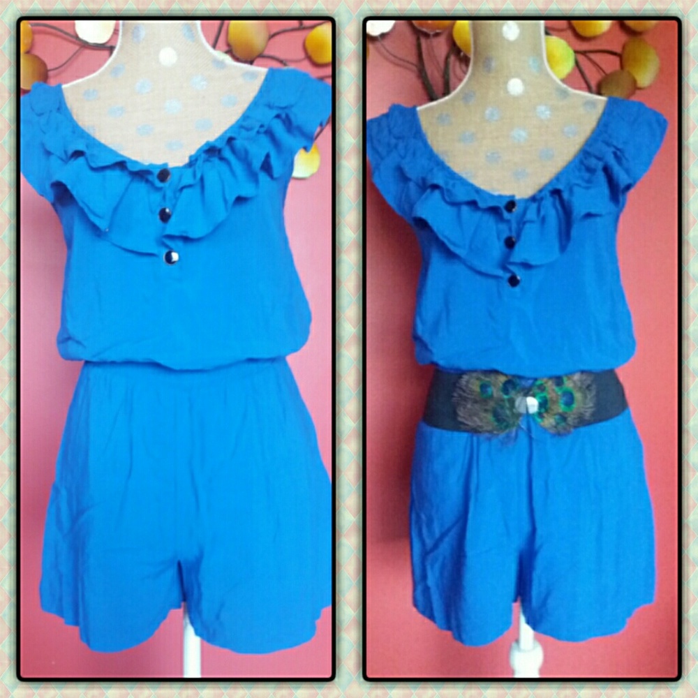 FOREVER 21 Bright Blue Shorts Romper