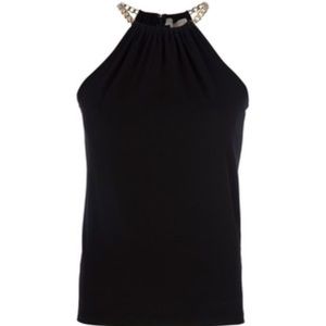 Michael Kors gold chain neck halter top