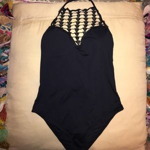 Sexy Black Lace Neck One Piece