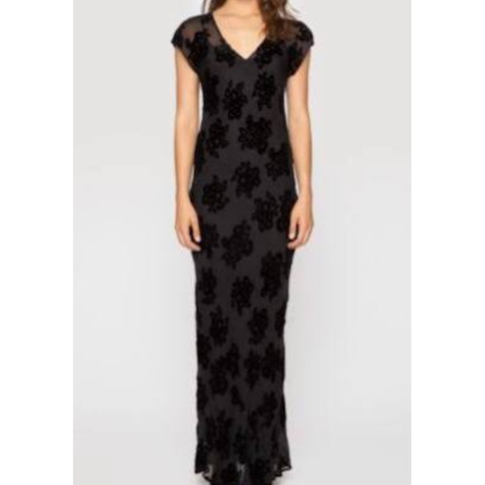 4love and liberty black floral silk mesh dress