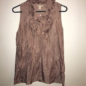 J. Crew Silk Ruffle Shirt