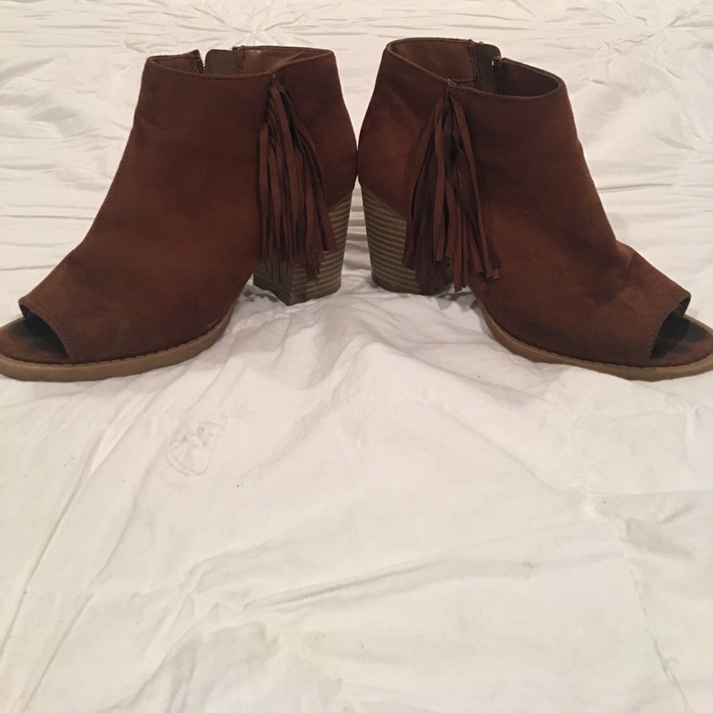 Brown Tassel Booties