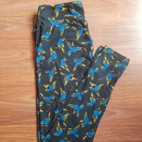 Lularoe leggings OS. Blue birds - Picture 1 of 1