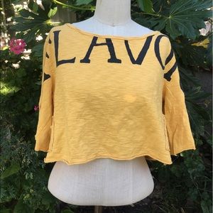 Vintage Yellow Crop Top