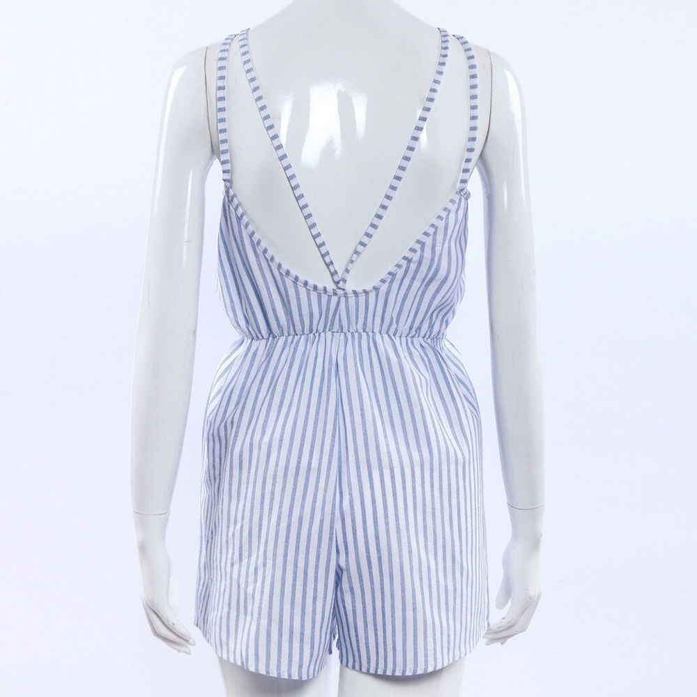 Blue/white jumpsuit romper - Picture 3 of 4