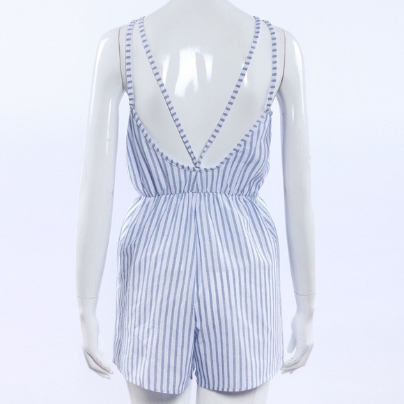 Blue/white jumpsuit romper - Picture 3 of 4