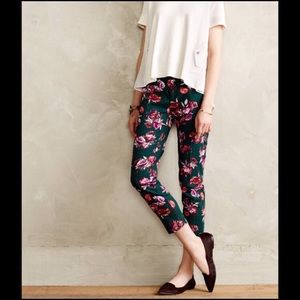 Anthropologie Cartonnier Floral Charlie Trousers
