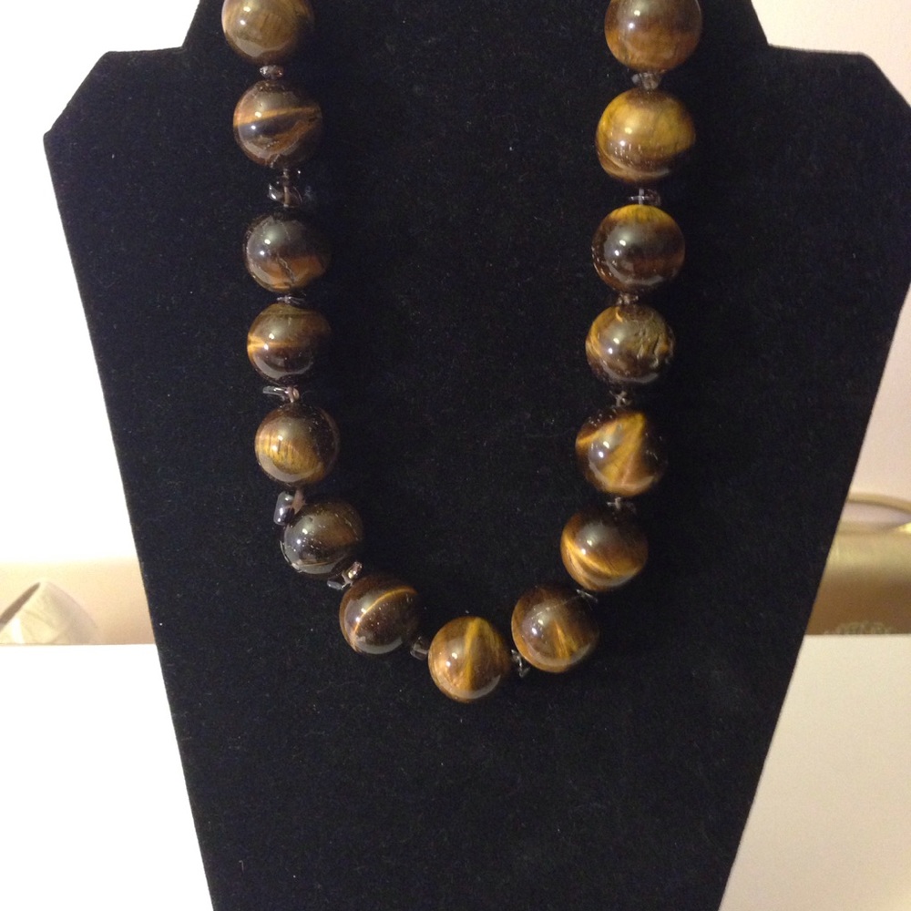 Genuine tiger eye stone necklace