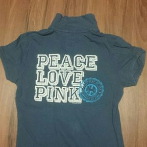 *Victoria Secret peace, love,  PINK distressed Polo