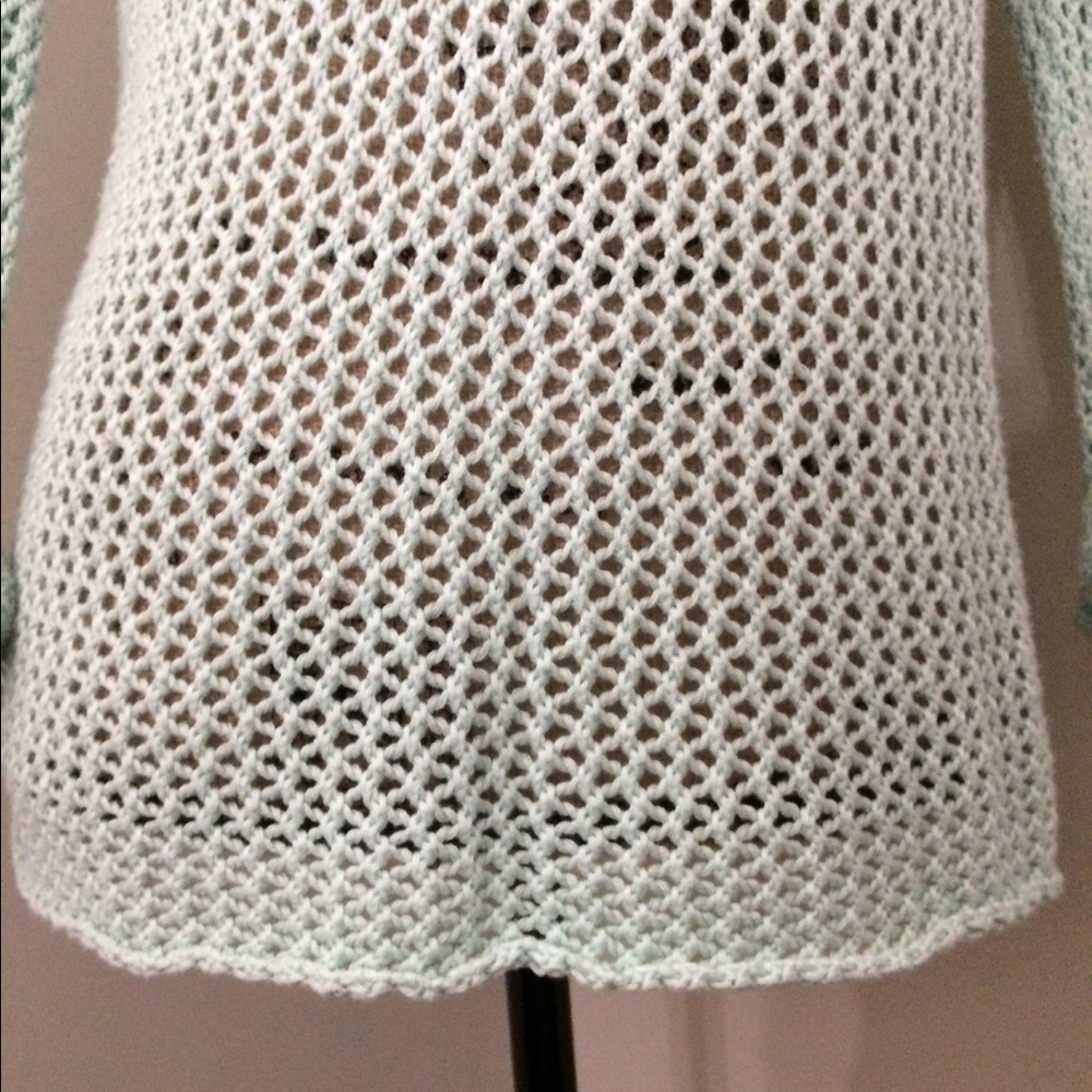 Love 21 Sea Foam Open Knit Sweater - Picture 6 of 7