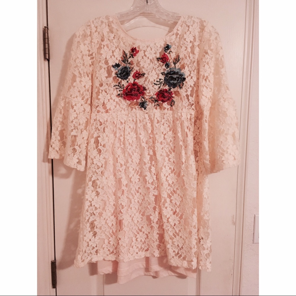 Lacy Minidress with Floral Design