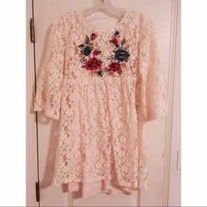 Lacy Minidress with Floral Design