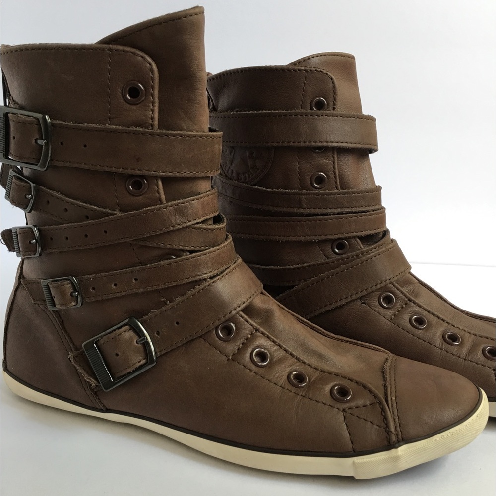 Converse leather high top boot/sneakers