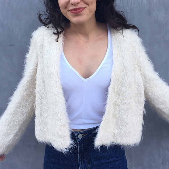 Anthropologie Sweaters - Anthropology Faux Fur Bomber