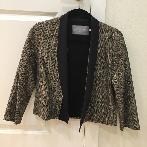 Anthro Hunter Dixon Metallic Herringbone Blazer - Picture 2 of 6