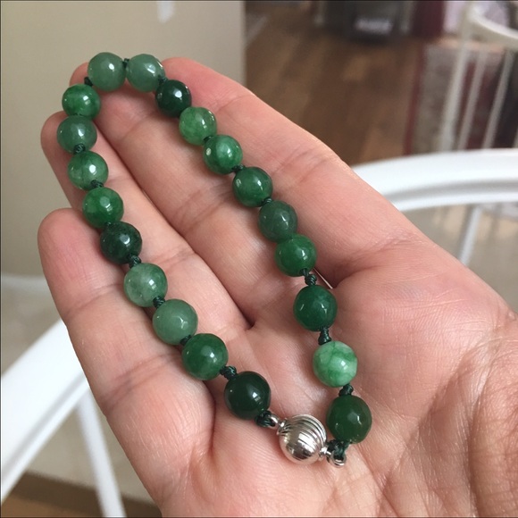 Genuine green agate bracelet - Picture 4 of 8