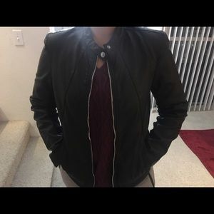 Black leather moto jacket from Express