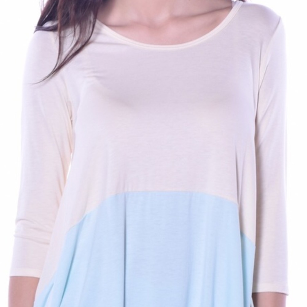 Last one! Medium Pastel Color Block Tunic Top